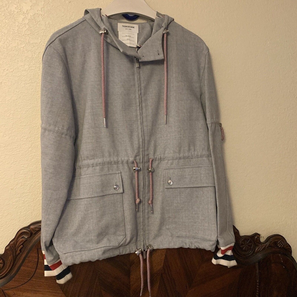 THOM BROWNE RARE ENGINEERED WOOL PARKA ANORAK SZ 3 L PREOWN